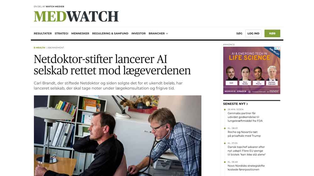 Netdoktor-stifter lanserer AI-selskap rettet mot legeverdenen